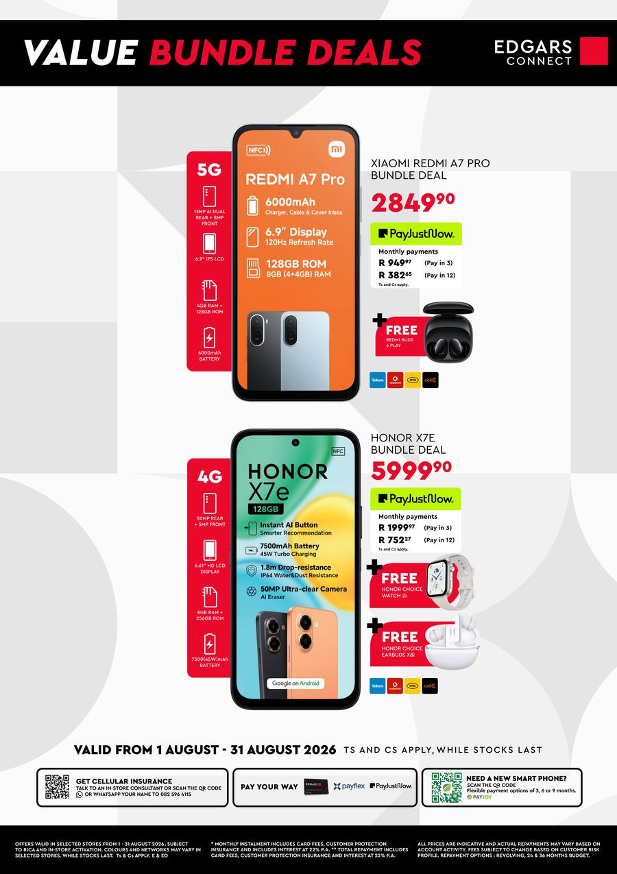 Edgars Connect : Value Bundle Deals (01 August - 31 August 2026)