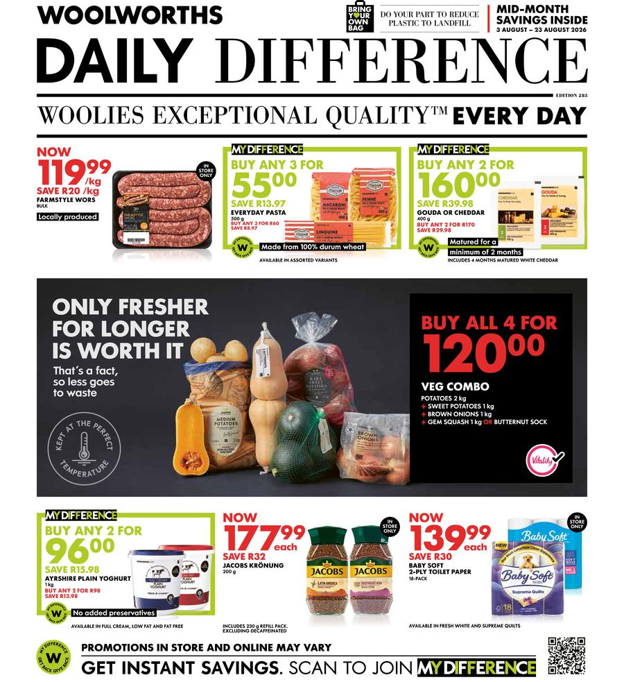 Woolworths KwaZulu-Natal : Daily Difference (03 August - 23 August 2026)
