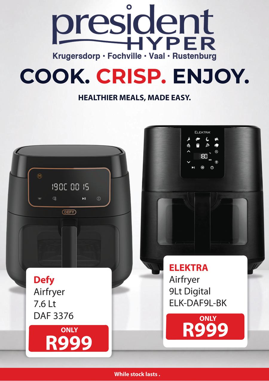 President Hyper : Braaimaxx & Air Fryer Deals (01 August - 30 August 2026)