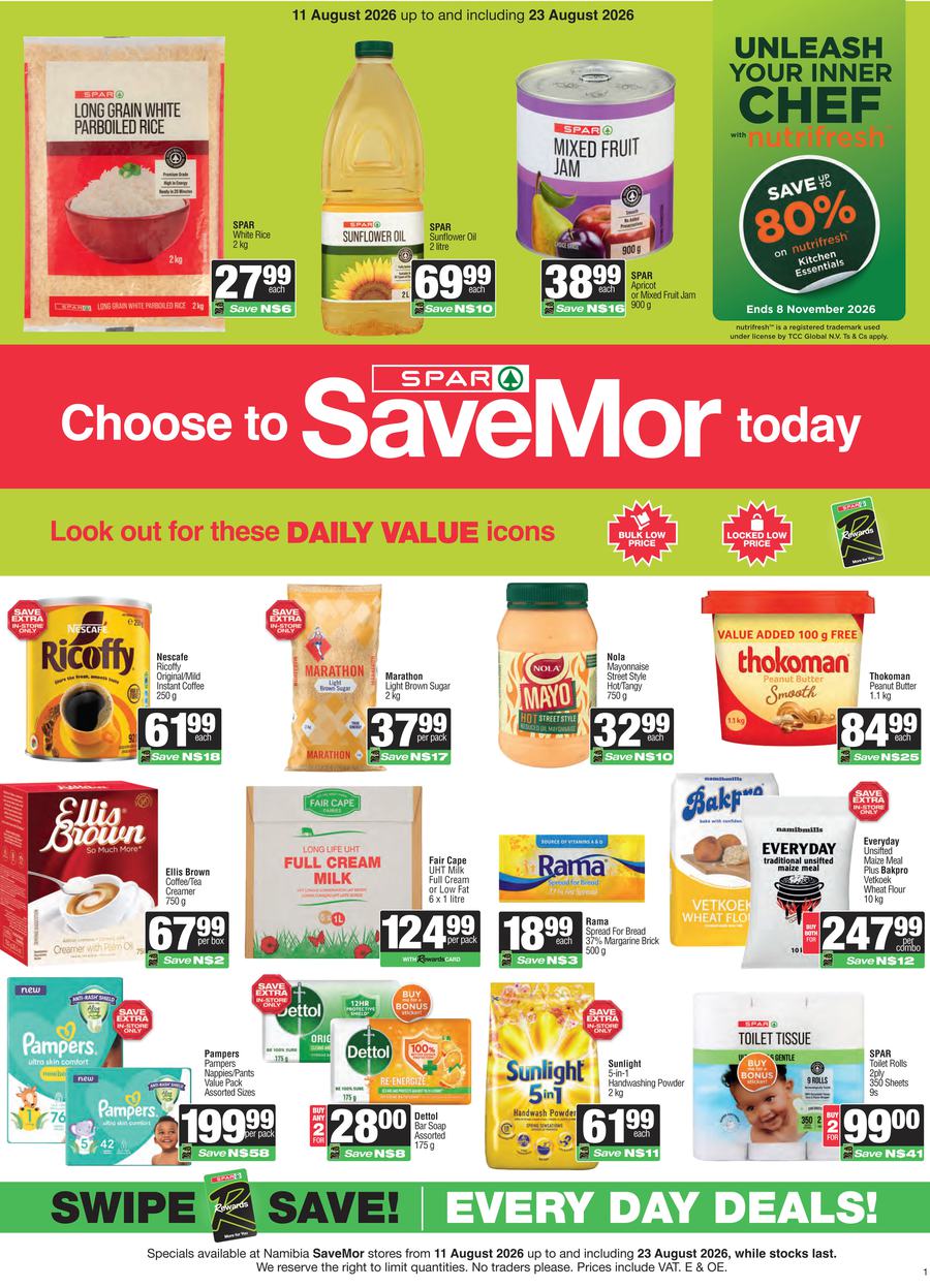 SPAR Namibia SaveMor : Choose To SaveMor Today (11 August - 23 August 2026)
