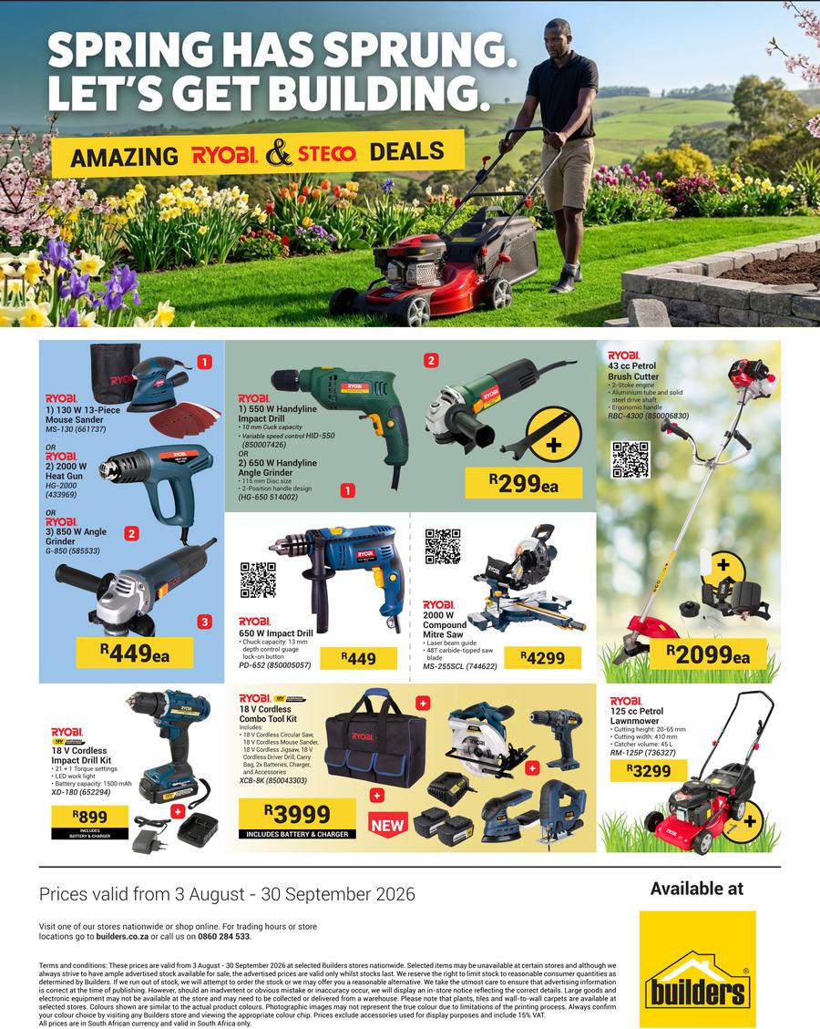 Builders Ryobi : Spring Has Sprung (03 August - 30 September 2026)