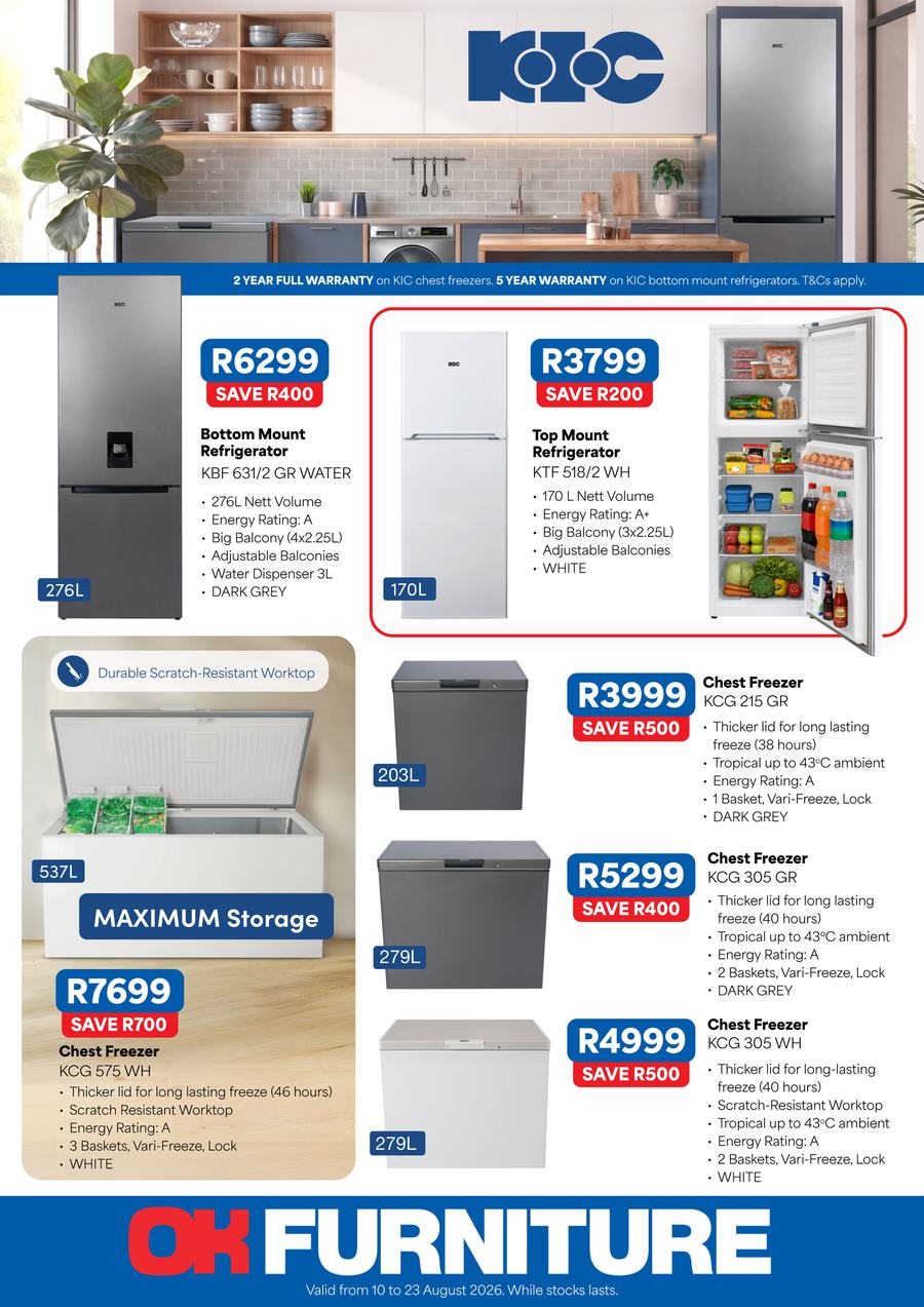 OK Furniture : KIC Deals (10 August - 23 August 2026)