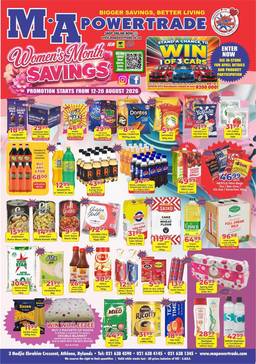 M.A Powertrade : Women's Month Savings (12 August - 20 August 2026)