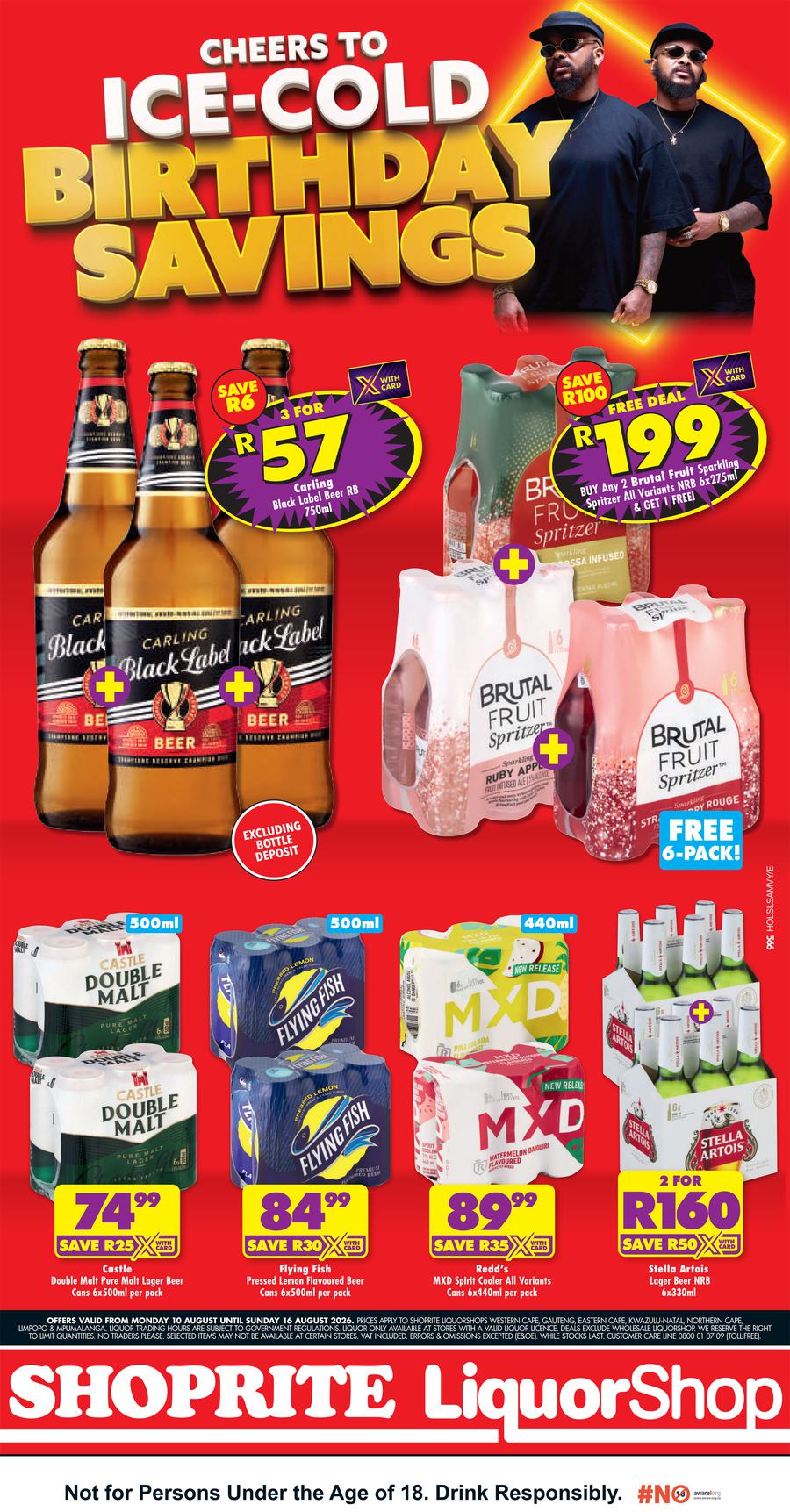 Shoprite : Cheers To Ice- Cold Birthday Savings (10 August - 16 August 2026)
