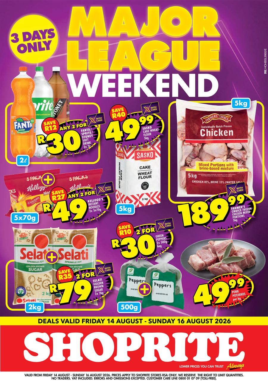 Shoprite : Major League Weekend (14 August - 16 August 2026)