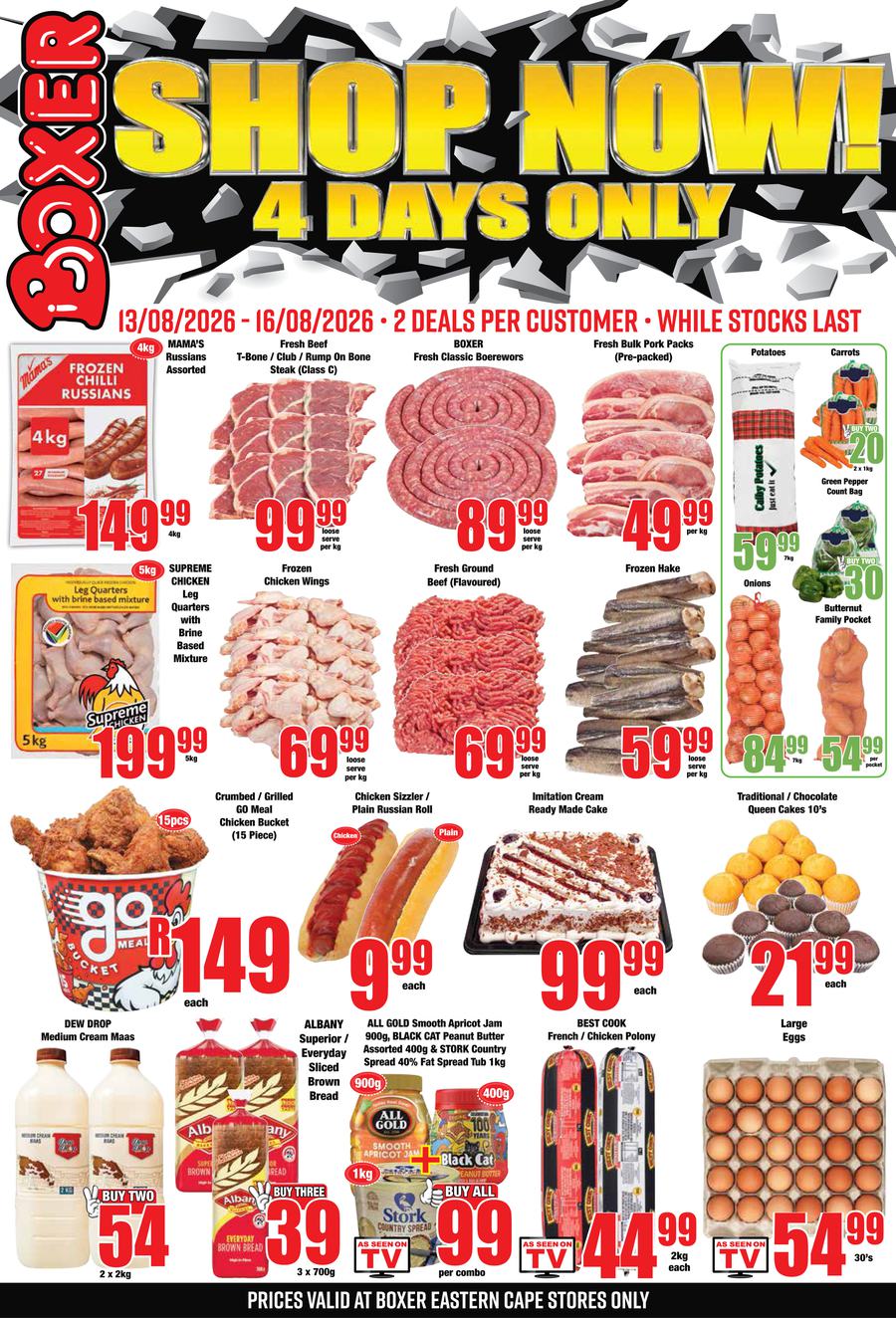 Boxer Super Stores Eastern Cape : 4 Days Only (13 August - 16 August 2026)