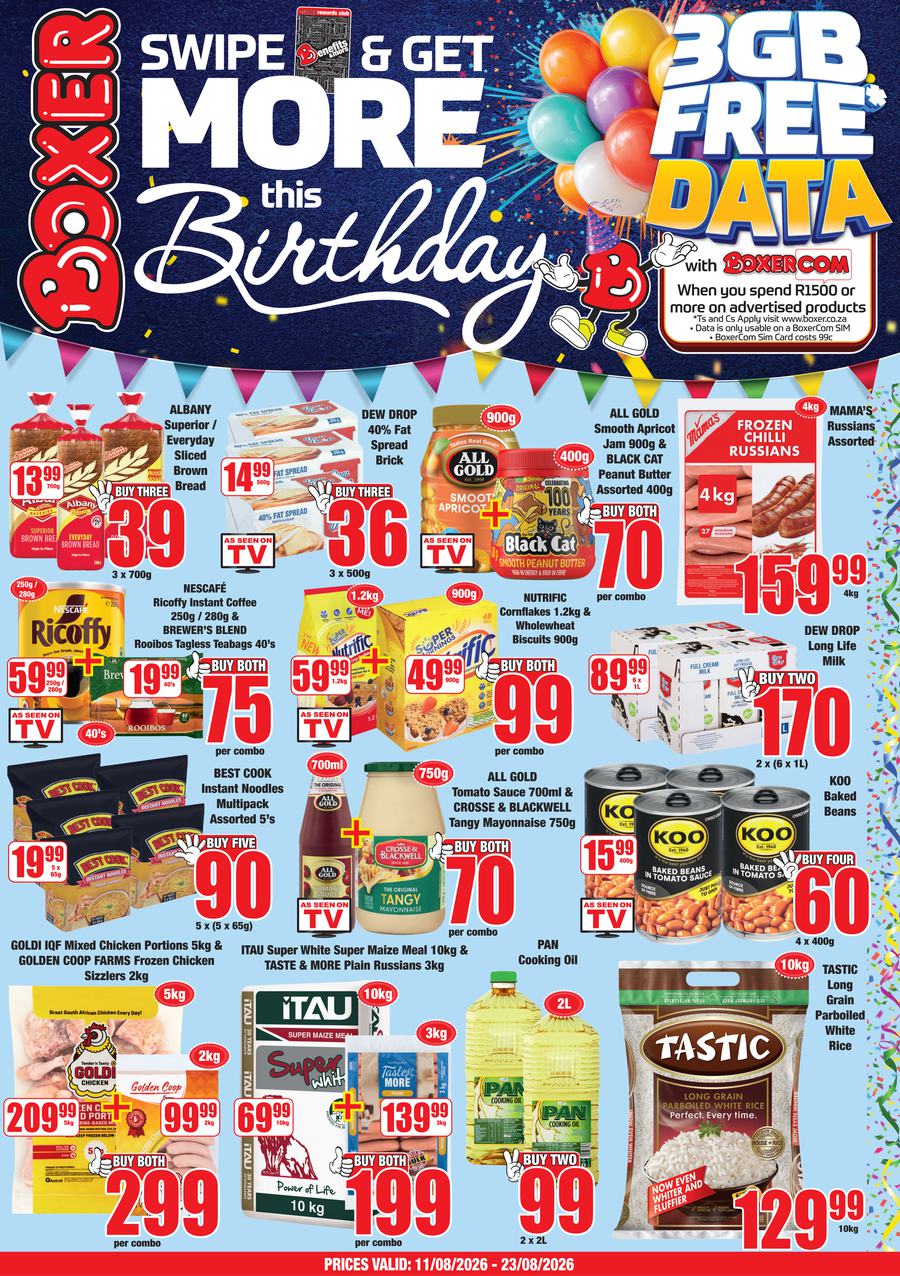 Boxer Super Stores Eastern Cape : More This Birthday (11 August - 23 August 2026)
