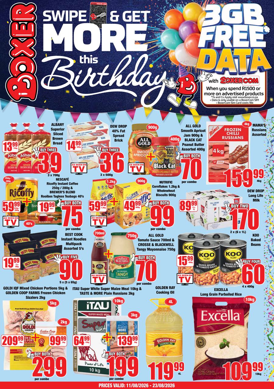 Boxer Super Stores Gauteng : More This Birthday (11 August - 23 August 2026)