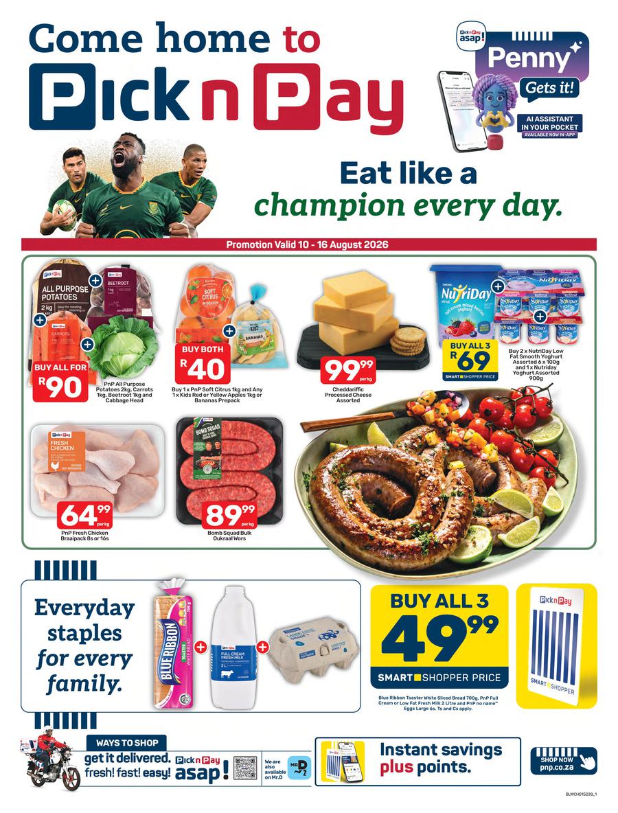 Pick n Pay Western Cape : Eat Like A Champion Every Day (10 August - 16 August 2026)