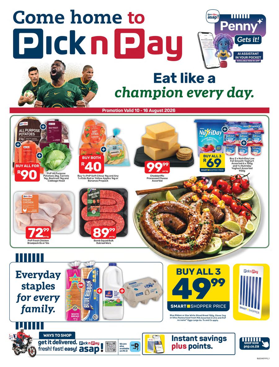 Pick n Pay Eastern Cape : Eat Like A Champion Every Day (10 August - 16 August 2026)