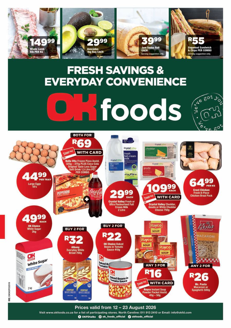 OK Foods Gauteng, Mpumalanga, Limpopo : Fresh Savings & Everyday Convenience (12 August - 23 August 2026)