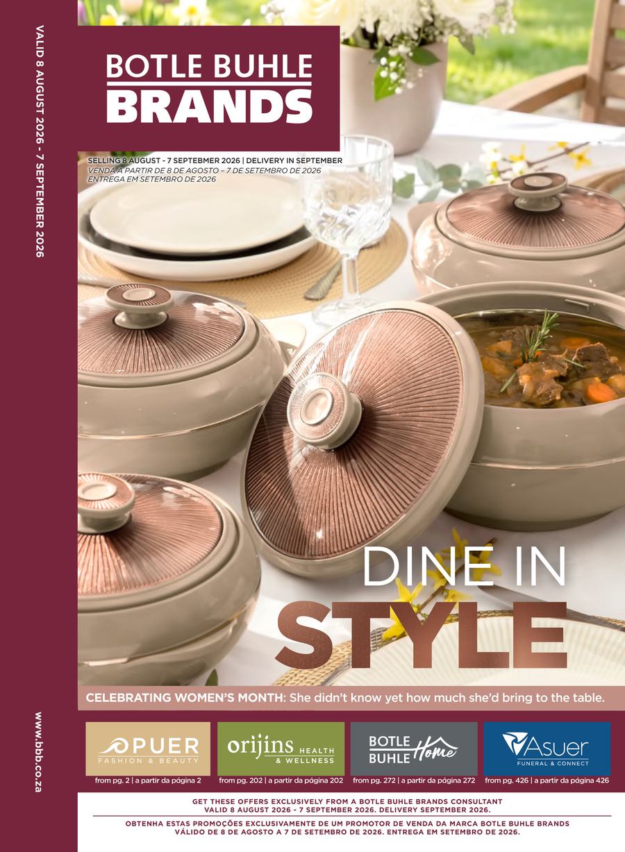 Botle Buhle Brands : Dine In Style (08 August - 07 September 2026)
