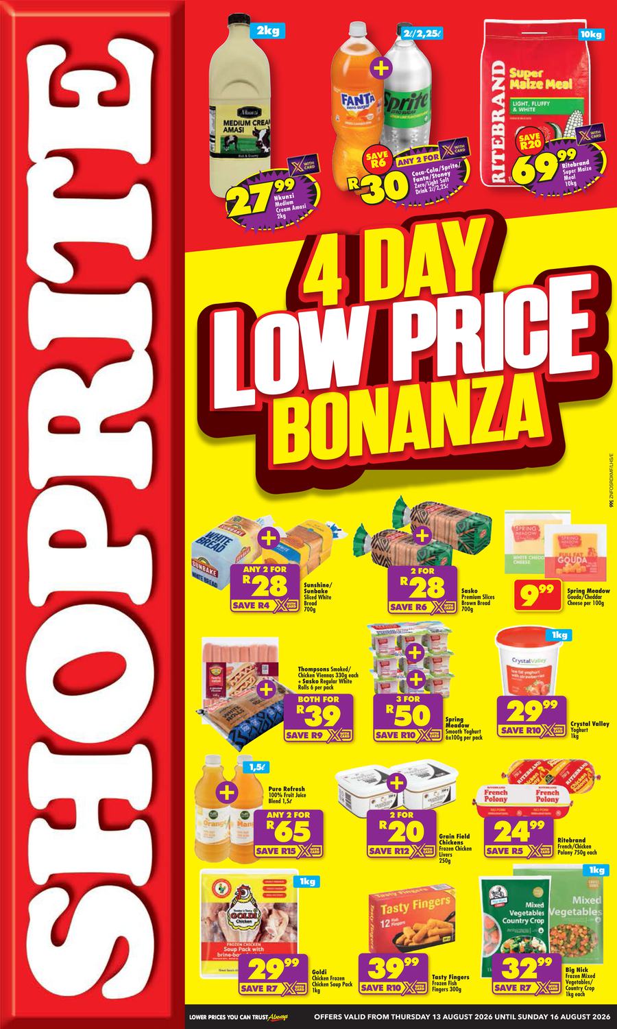 Shoprite KwaZulu-Natal : Low Price Bonanza (13 August - 16 August 2026)
