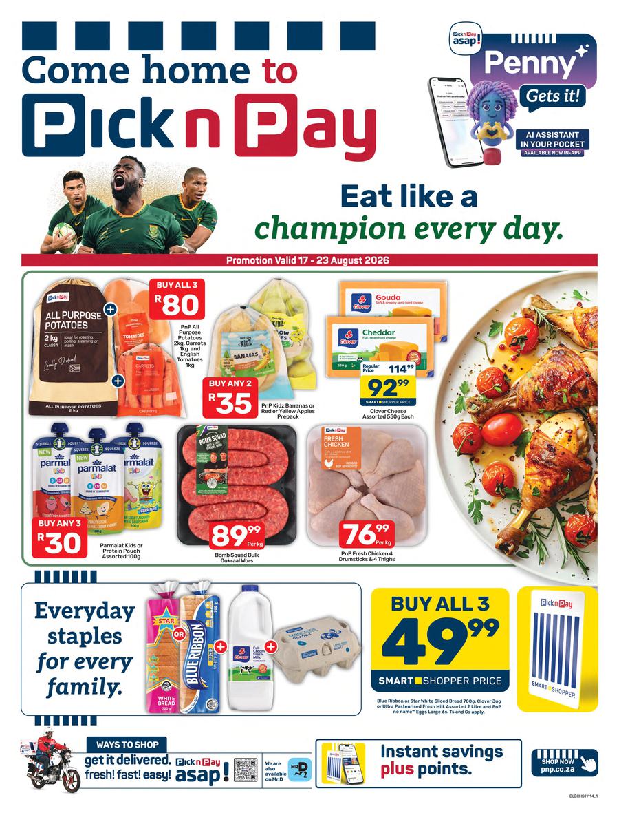 Pick n Pay Eastern Cape : Eat Like A Champion Every Day (17 August - 23 August 2026)