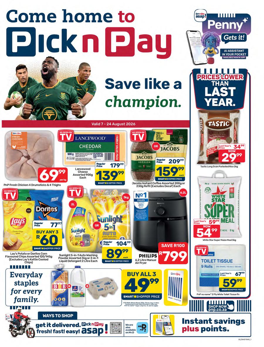 Pick n Pay KwaZulu-Natal : Save Like A Champion (07 August - 24 August 2026)