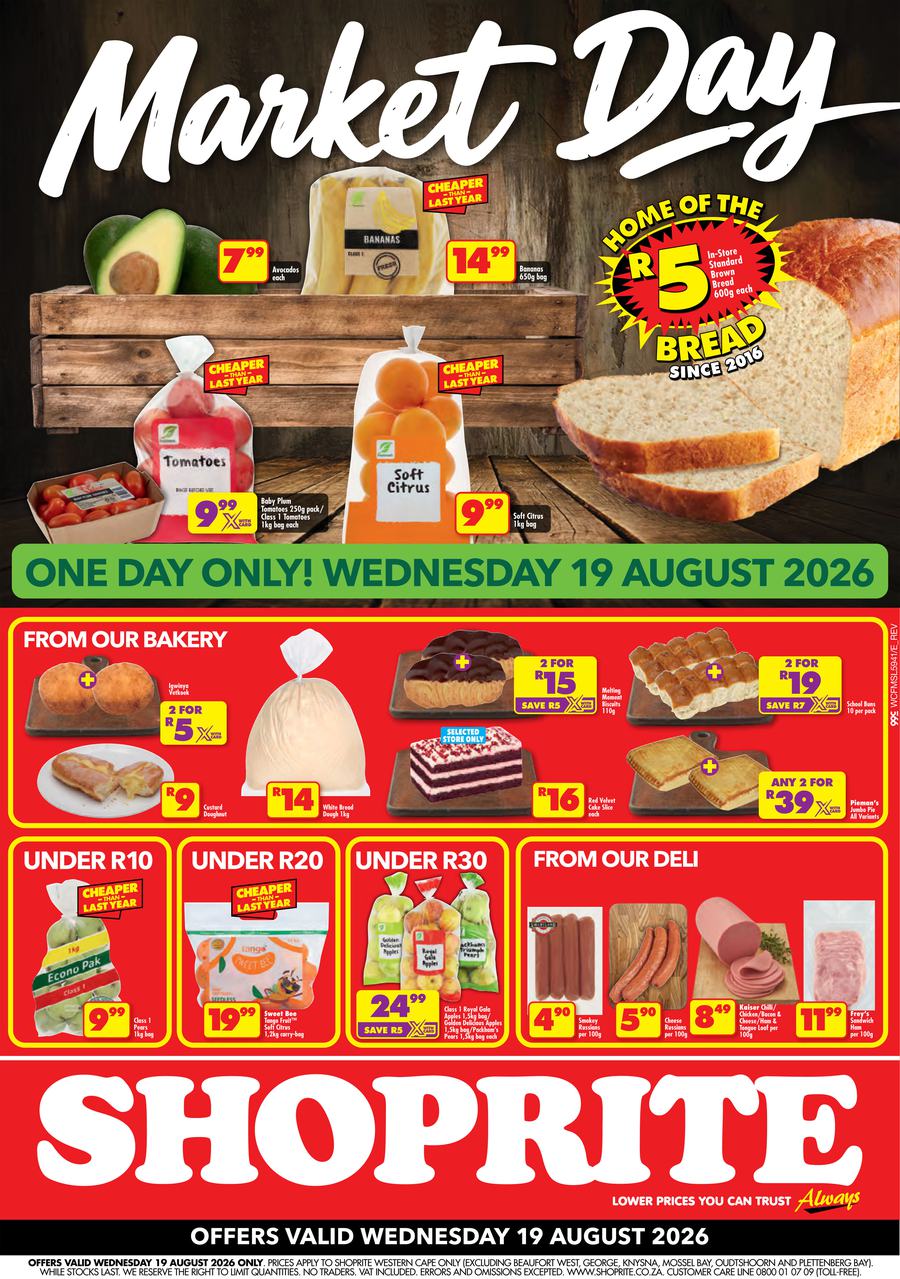 Shoprite Western Cape : Market Day (19 August 2026)