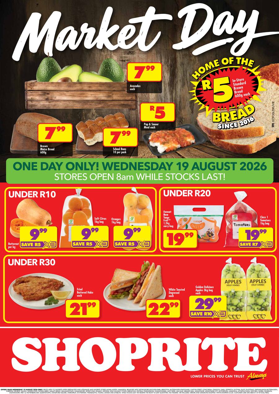 Shoprite Eastern Cape : Market Day (19 August 2026)