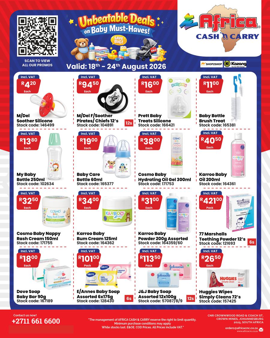 Africa Cash And Carry : Unbeatable Deals (18 August - 24 August 2026)