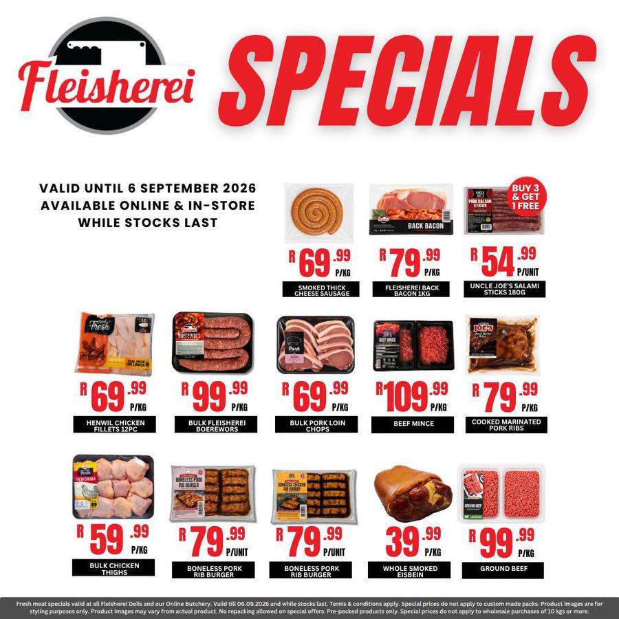 Flesherei : Specials (19 August - 06 September 2026 While Stocks Last)