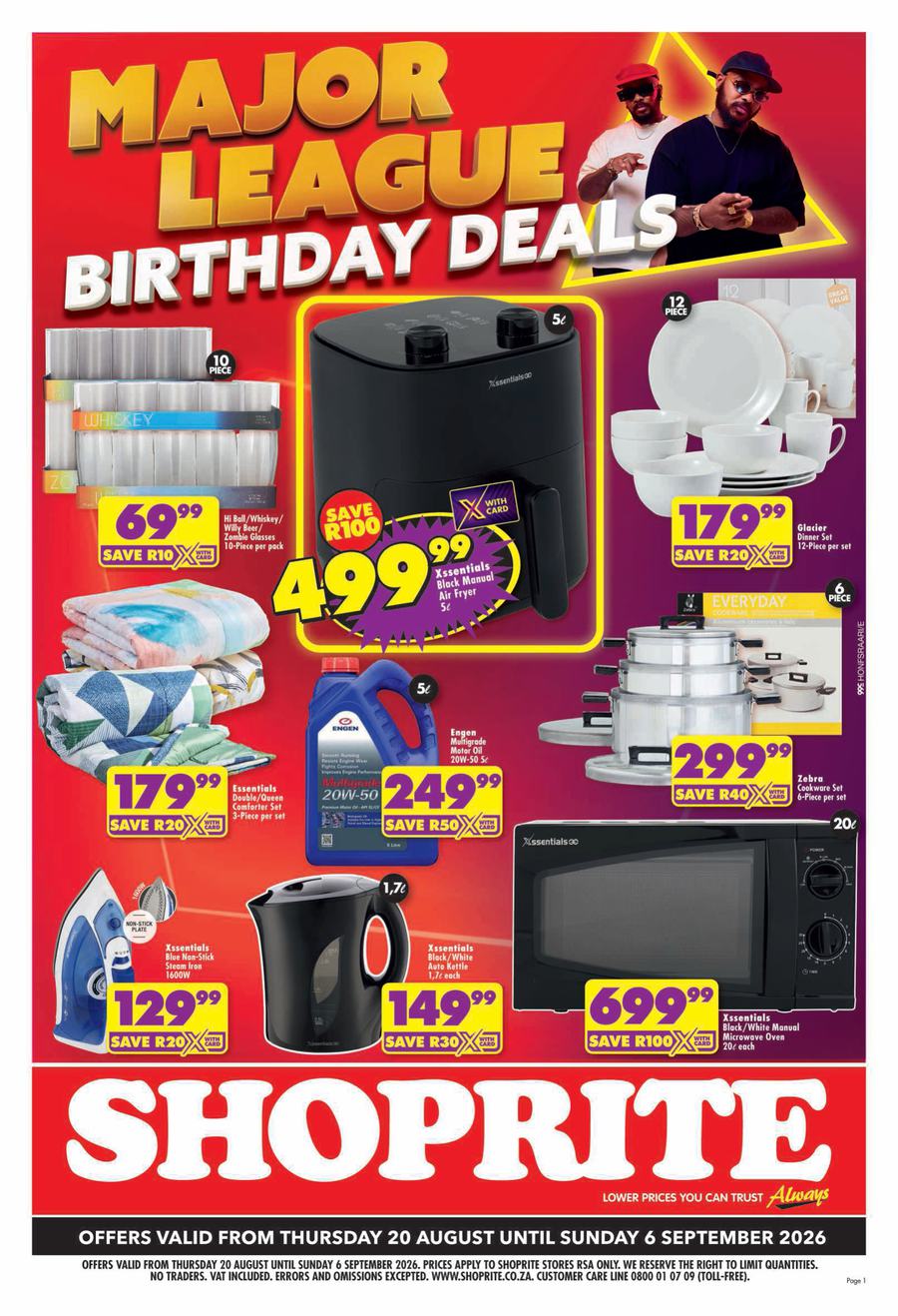 Shoprite : Major League Birthday Deals (20 August - 06 September 2026)