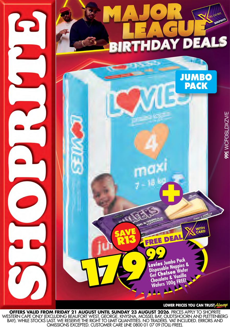 Shoprite Western Cape : Lovies Promotion (21 August - 23 August 2026)