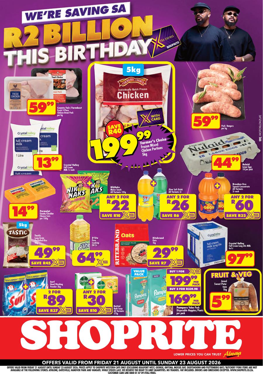 Shoprite Western Cape : Major Savings (21 August - 23 August 2026)