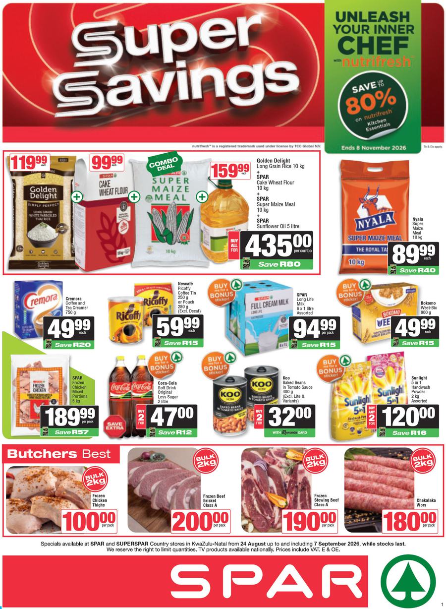 SPAR & SUPERSPAR KwaZulu-Natal (Country) : Super Savings (24 August - 07 September 2026)