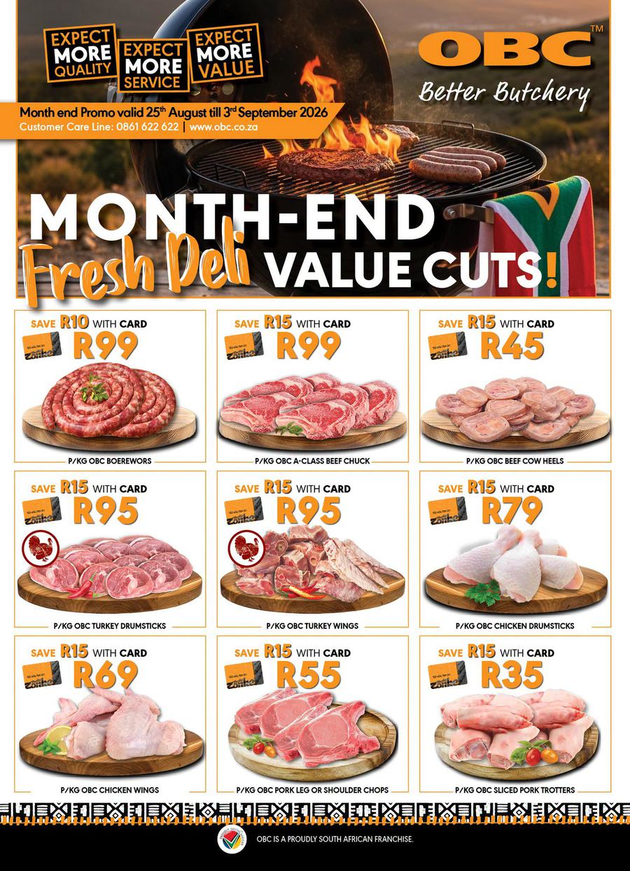OBC Better Butchery : Month-End Fresh Deli Value Cuts (25 August - 03 September 2026)
