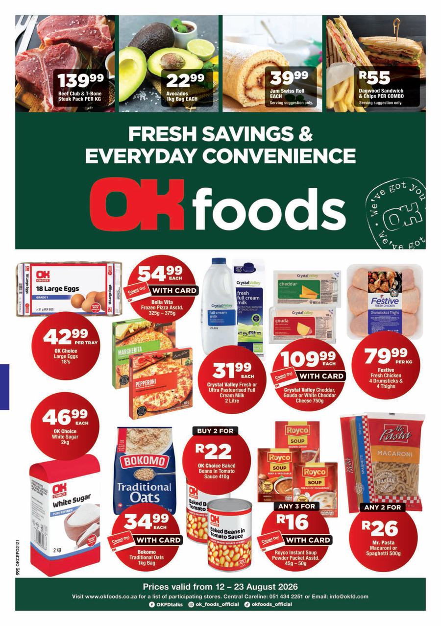 OK Foods Northern Cape, North West & Free State : Fresh Savings & Everyday Convenience (12 August - 23 August 2026)