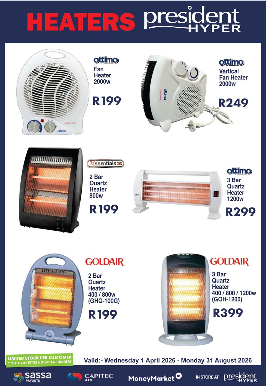 President Hyper : Heaters (01 April - 31 August 2026)