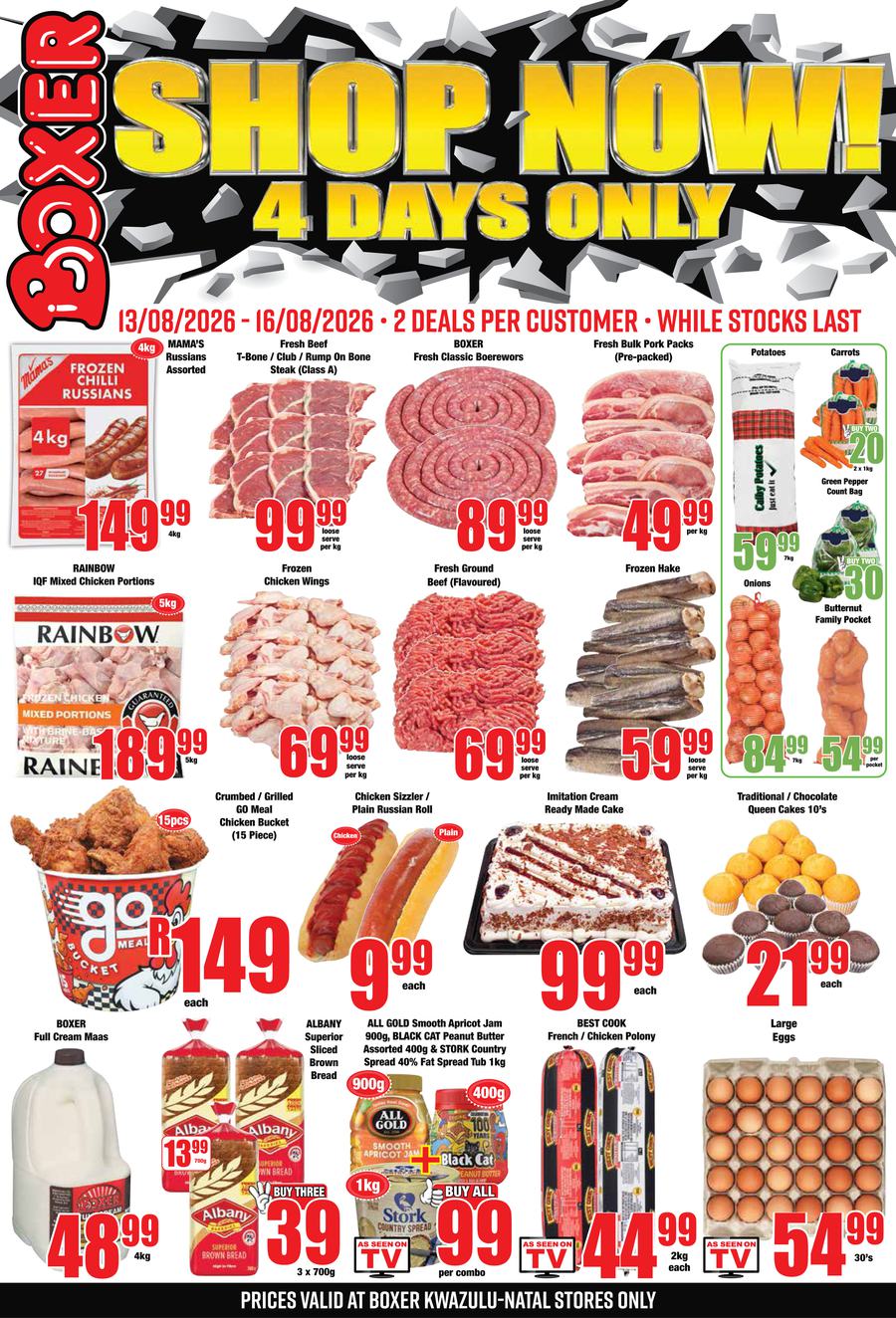 Boxer Super Stores KwaZulu-Natal : 4 Days Only (13 August - 16 August 2026)