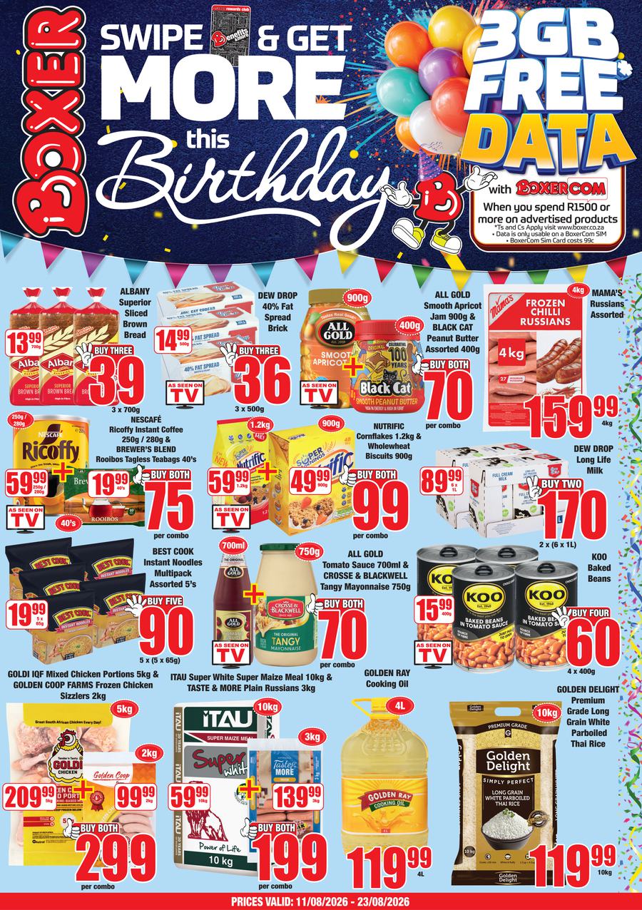 Boxer Super Stores KwaZulu-Natal : More This Birthday (11 August - 23 August 2026)