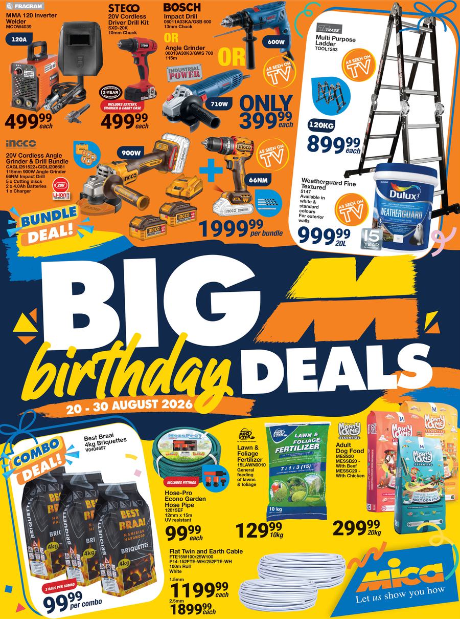 Mica : Big Birthday Deals (20 August - 30 August 2026)
