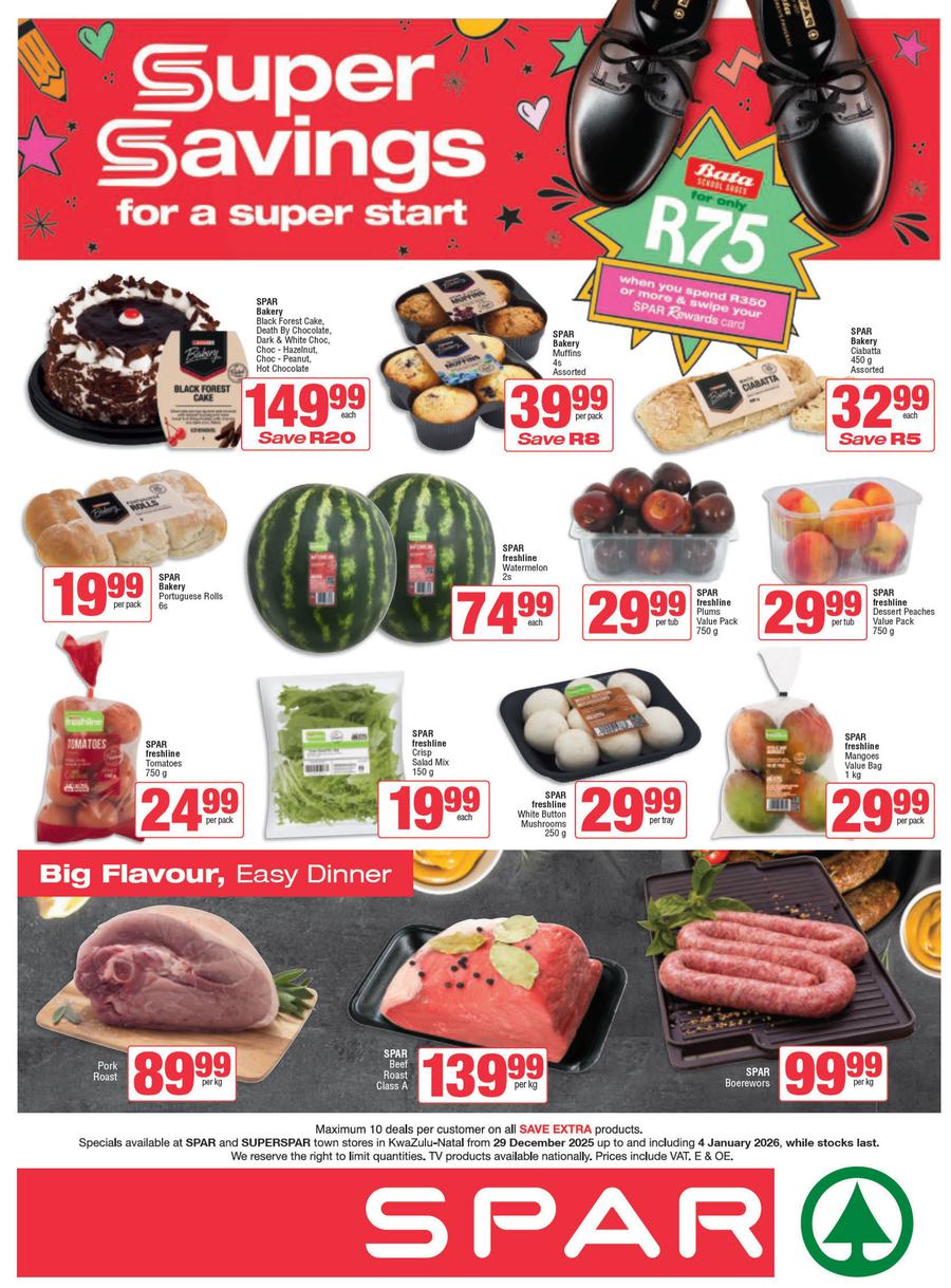 SPAR & SUPERSPAR KwaZulu-Natal Town : Super Savings (29 December 2025 - 04 January 2026) - Page 1