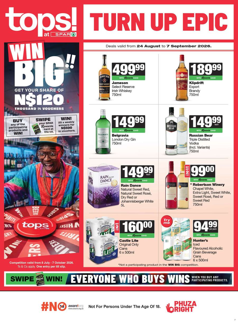 TOPS at SPAR Namibia : Turn Up Epic (24 August - 07 September 2026)