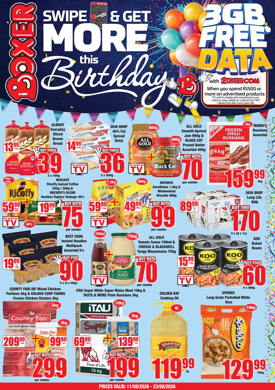 Boxer Super Stores Western Cape : More This Birthday (11 August - 23 August 2026)