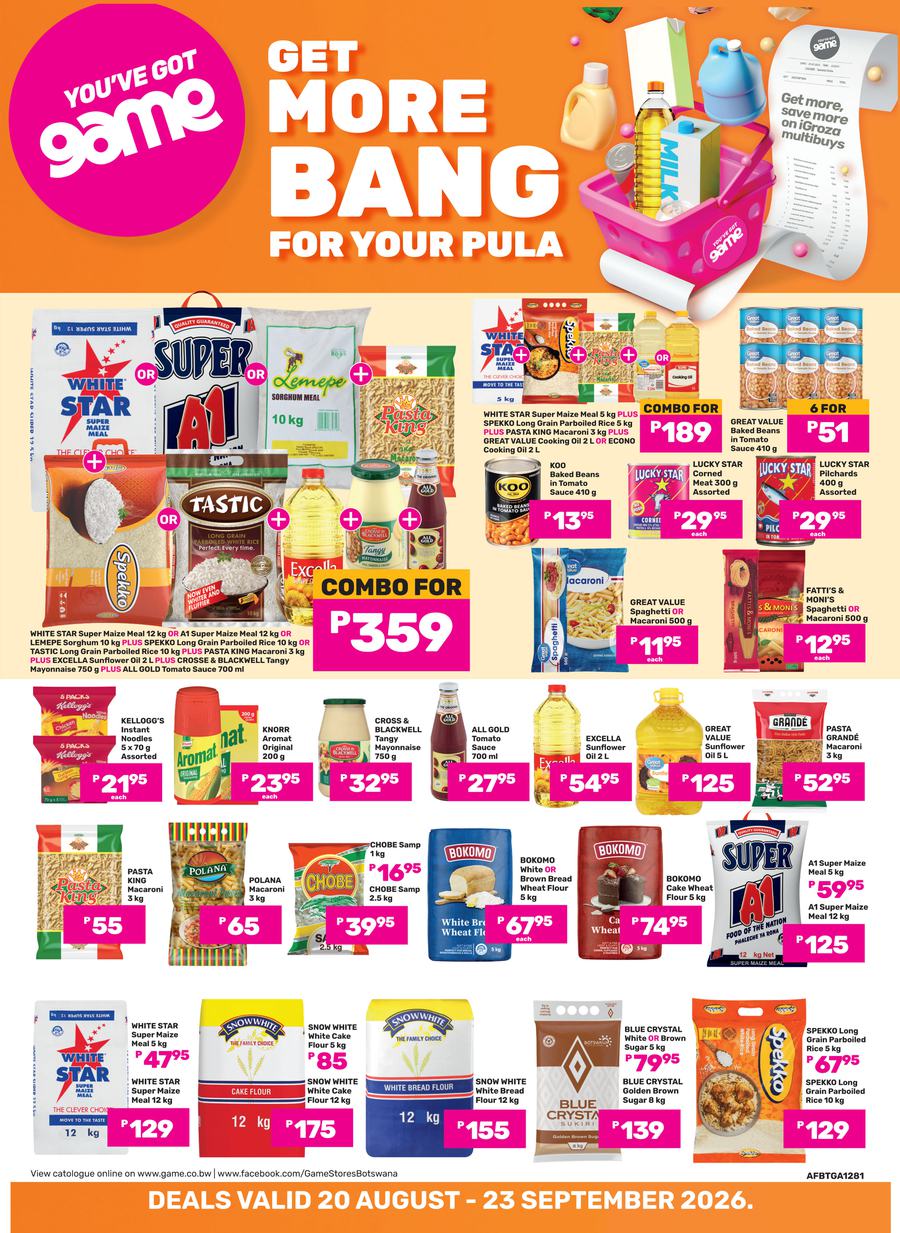 Game Botswana : Get More Bang For Your Pula (20 August - 23 September 2026)