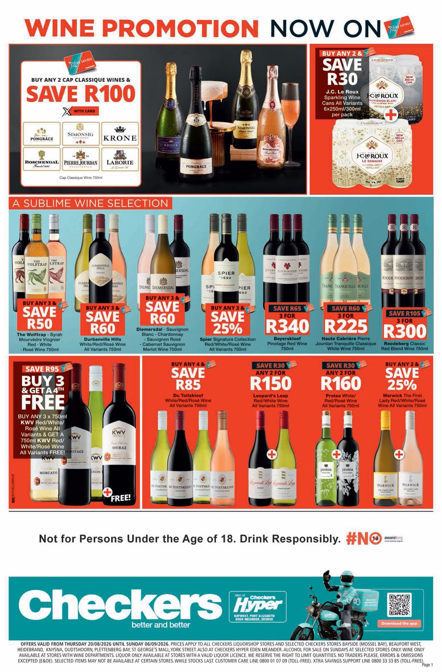 Checkers Eastern Cape : Wine Promotion (20 August - 06 September 2026)