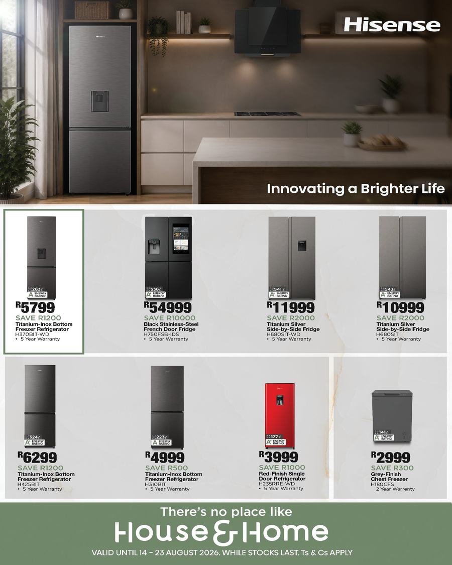 House & Home : Hisense Appliances (14 August - 23 August 2026)