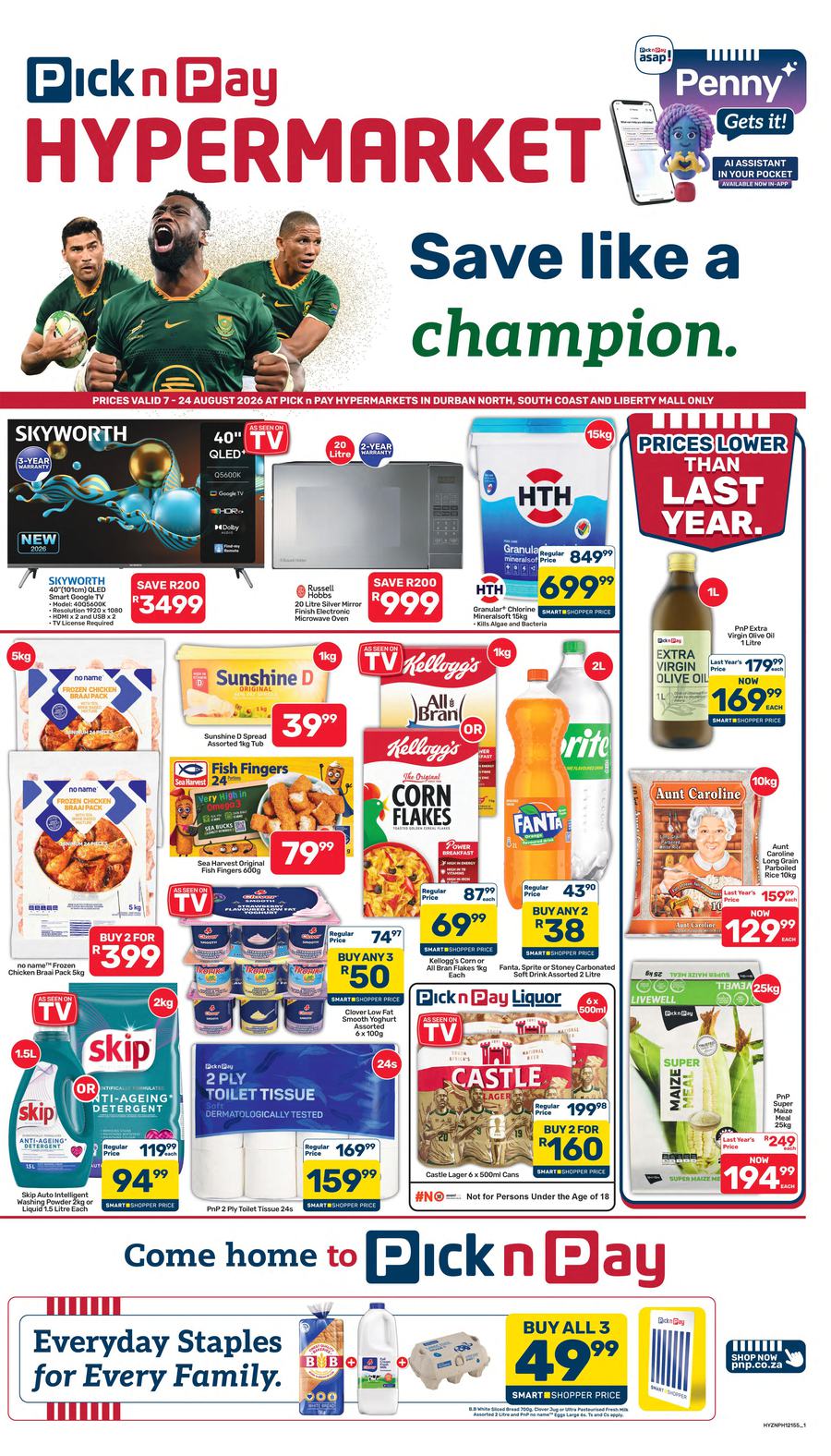 Pick n Pay Hypermarket KwaZulu-Natal : Save Like A Champion (07 August - 24 August 2026)