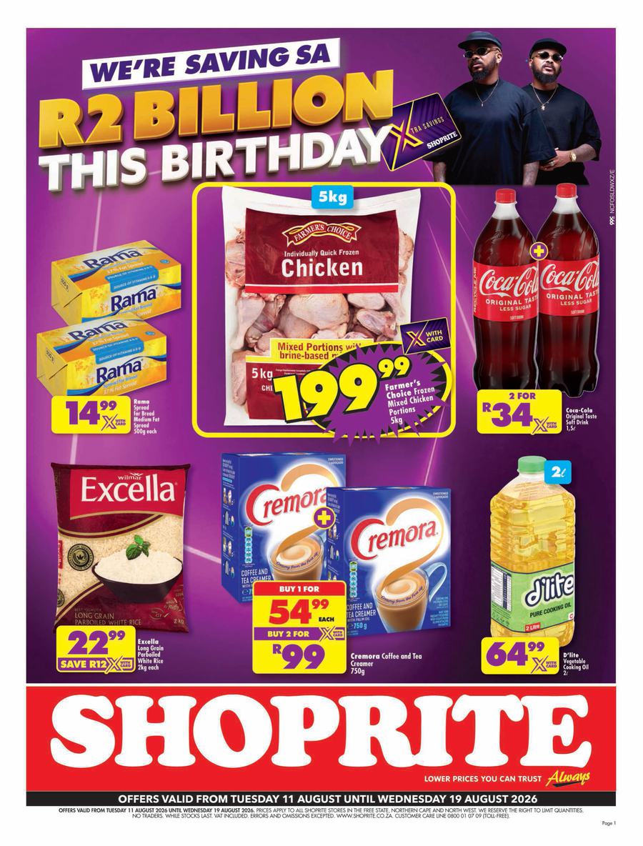 Shoprite Northern Cape & Free State : Major Deals (11 August - 19 August 2026)