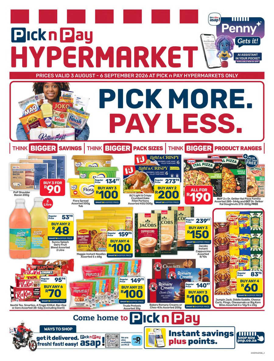 Pick n Pay Hypermarket : Pick More Pay Less (03 August - 06 September 2026)