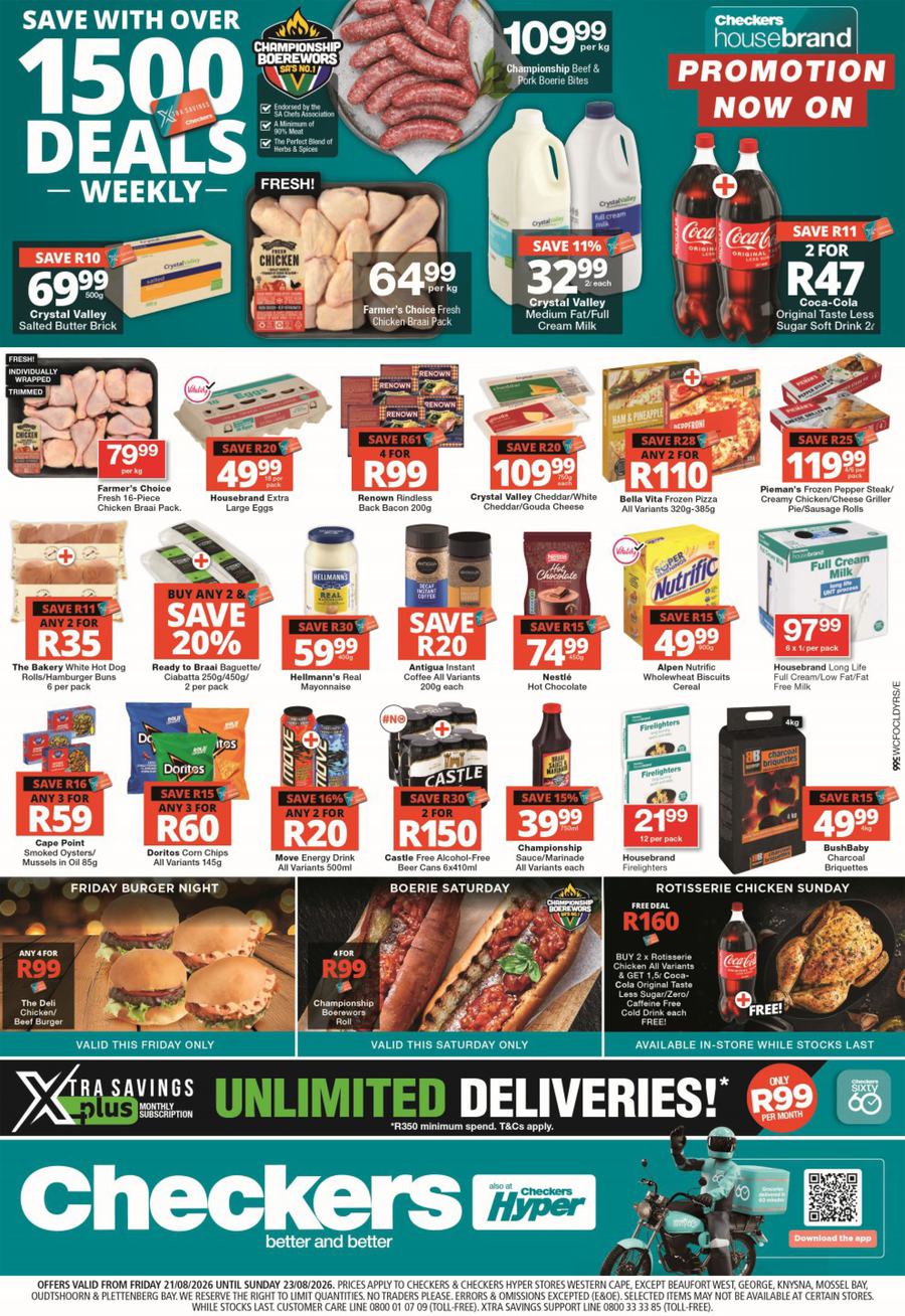 Checkers Western Cape : Xtra Savings (21 August - 23 August 2026)