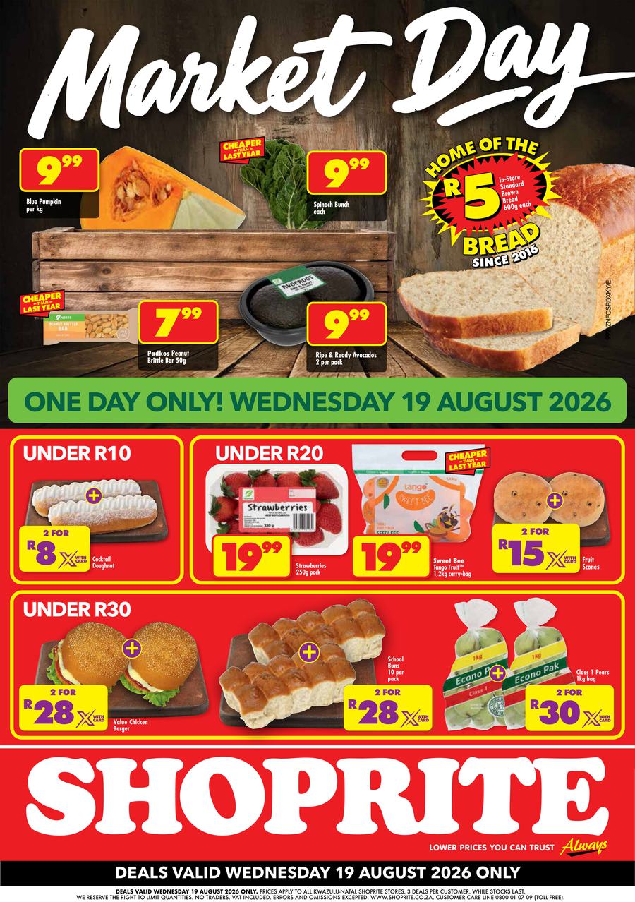 Shoprite KwaZulu-Natal : Market Day (19 August 2026)
